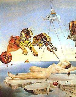 Dream Caused by the Flight of a Bee Around a Pomegranate a Second Before Awakening, salvadore dali